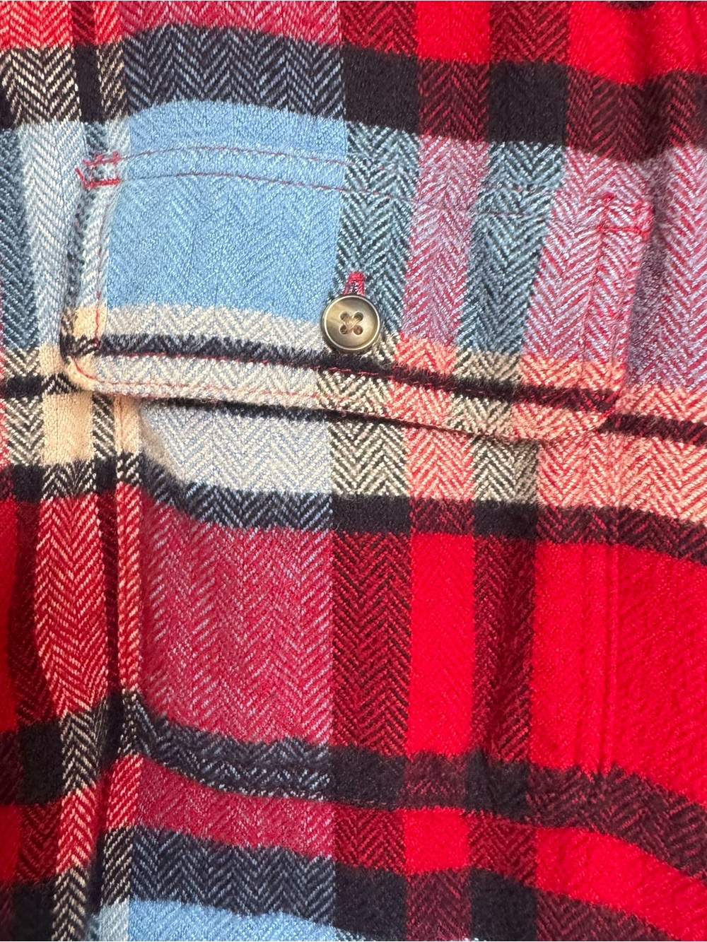 American Eagle Ahh-mazingly Soft Red & Blue Plaid Flannel Top Size Small - Picture 4 of 7